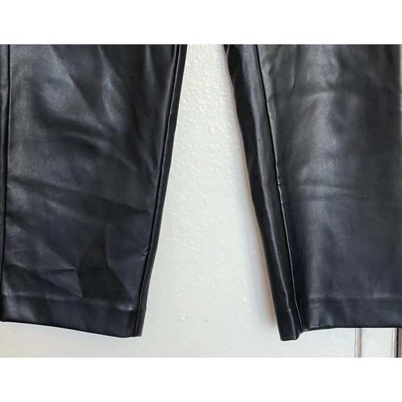 Ann Taylor Pants Size 4 Petite Imitation Leather High Waist Punkcore Rock Edgy - Picture 6 of 13